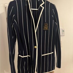 Ralph Lauren Navy Blazer with White Stripes